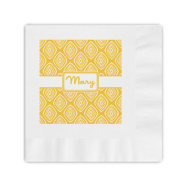 Custom Tribal Diamond Coined Cocktail Napkins (Personalized)