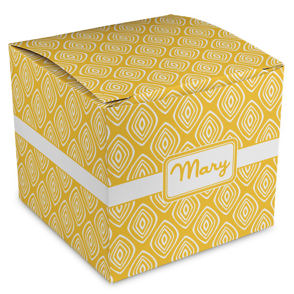 Custom Tribal Diamond Cube Favor Gift Boxes (Personalized)