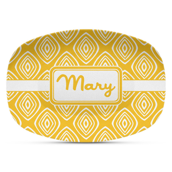 Custom Tribal Diamond Plastic Platter - Microwave & Oven Safe Composite Polymer (Personalized)