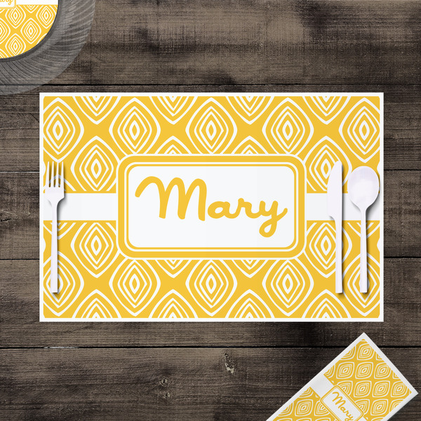 Tribal Diamond Disposable Paper Placemat - In Context