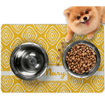 Tribal Diamond Dog Food Mat - Small w/ Name or Text