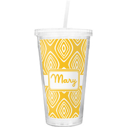 Tribal Diamond Double Wall Tumbler with Straw (Personalized)