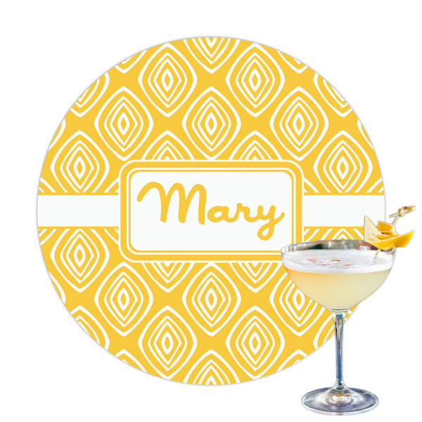 Custom Tribal Diamond Printed Drink Topper - 3.25" (Personalized)