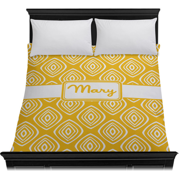 Tribal Diamond Duvet Cover - Queen - On Bed - No Prop