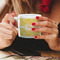 Tribal Diamond Espresso Cup - 6oz (Double Shot) LIFESTYLE (Woman hands cropped)