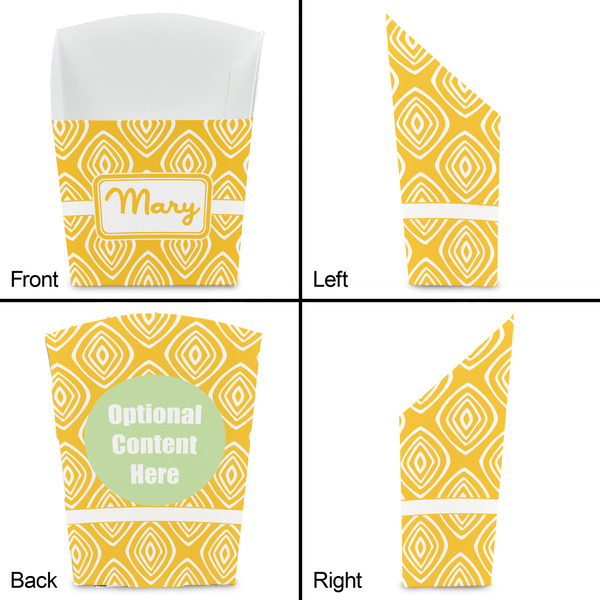Tribal Diamond French Fry Favor Box - Front & Back View
