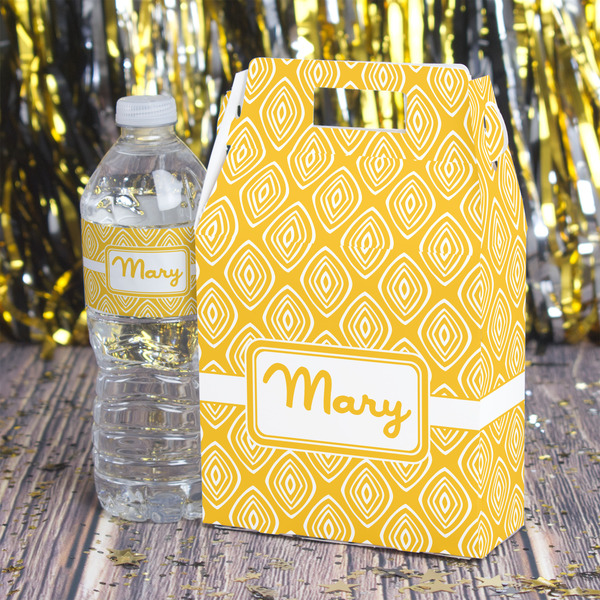 Tribal Diamond Gable Favor Box - In Context