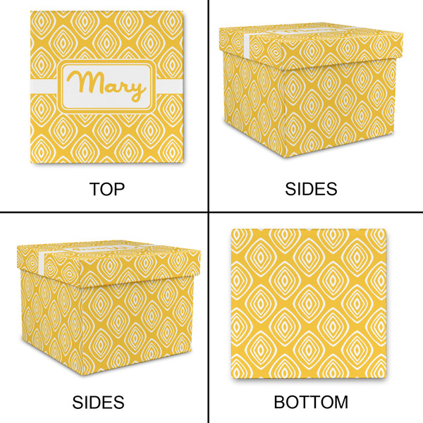 Tribal Diamond Gift Boxes with Lid - Canvas Wrapped - Small - Approval