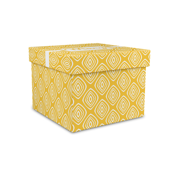 Tribal Diamond Gift Boxes with Lid - Canvas Wrapped - Small - Front/Main