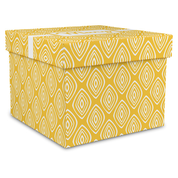 Custom Tribal Diamond Gift Box with Lid - Canvas Wrapped - XX-Large (Personalized)