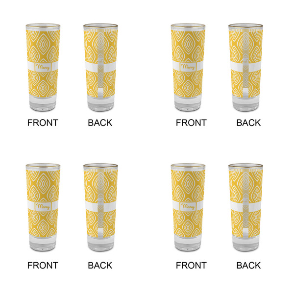 Tribal Diamond Glass Shot Glass - 2 oz - Set of 4 - APPROVAL