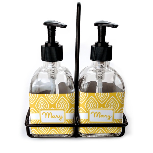Custom Tribal Diamond Glass Soap & Lotion Bottles (Personalized)