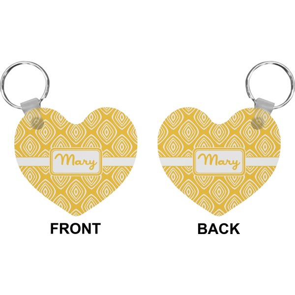 Tribal Diamond Heart Keychain (Front + Back)