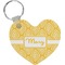 Tribal Diamond Heart Plastic Keychain w/ Name or Text