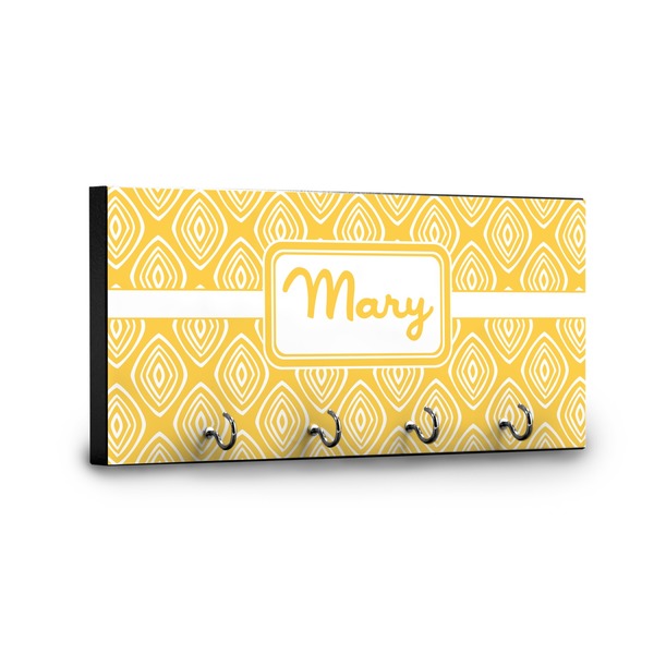 Tribal Diamond Key Hanger - Front View with Hooks