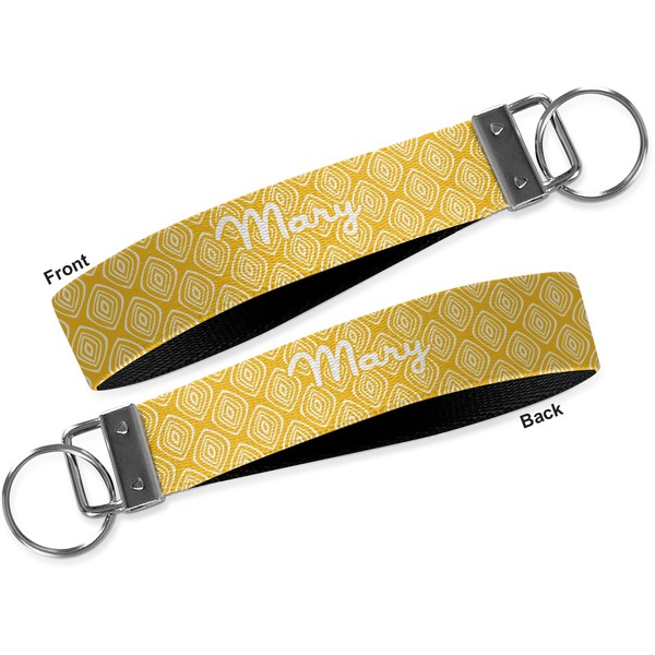 Tribal Diamond Key-chain - Metal and Nylon - Front and Back