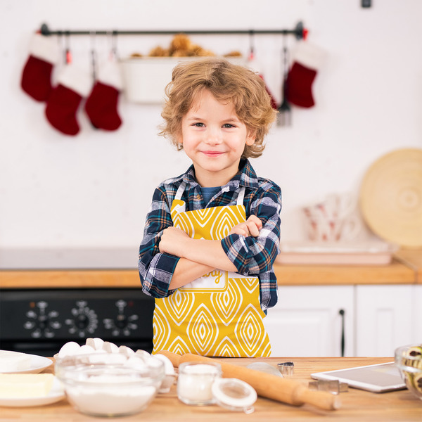 Tribal Diamond Kid's Aprons - Small - Lifestyle