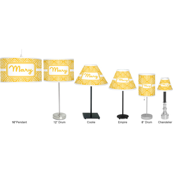 Tribal Diamond Lamp Full View Size Comparison