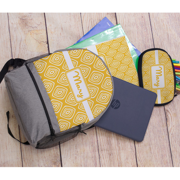 Tribal Diamond Large Backpack - Gray - With Stuff