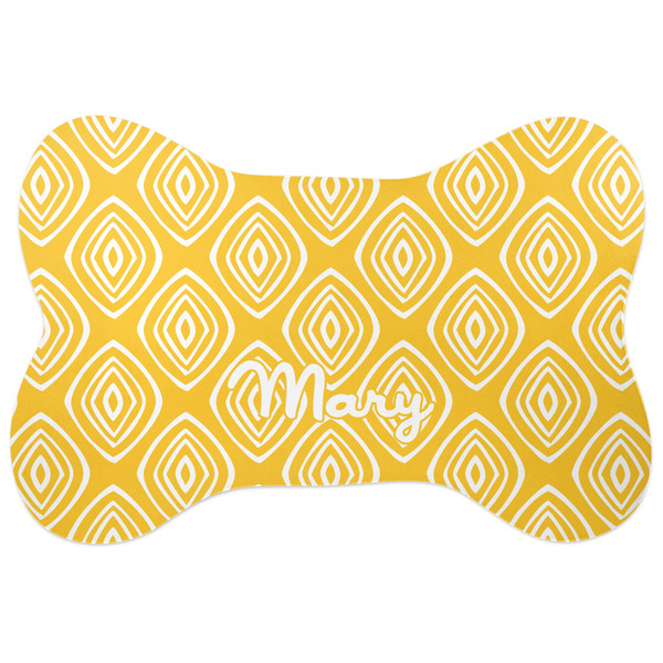 Custom Tribal Diamond Bone Shaped Dog Food Mat (Personalized)