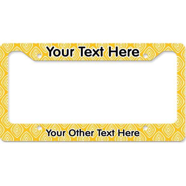 Tribal Diamond License Plate Frame Wide