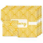 Tribal Diamond Linen Placemat w/ Name or Text