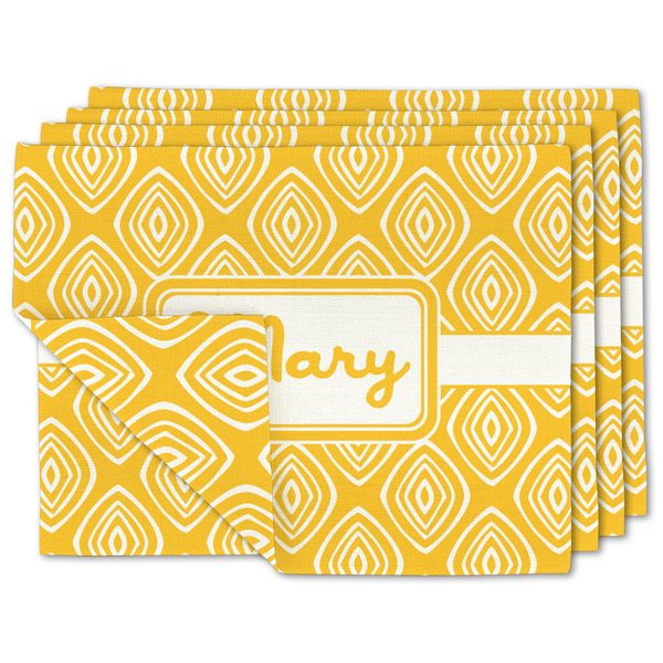 Custom Tribal Diamond Linen Placemat w/ Name or Text