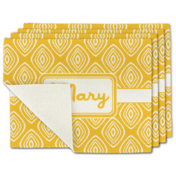 Tribal Diamond Single-Sided Linen Placemat - Set of 4 w/ Name or Text