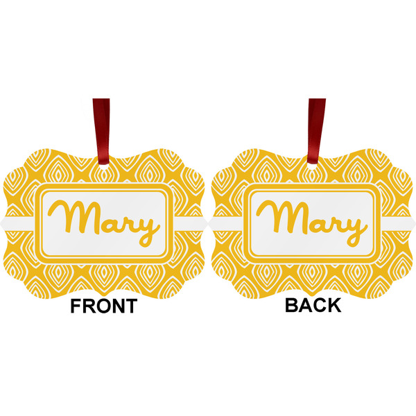 Tribal Diamond Metal Benilux Ornament - Front and Back (APPROVAL)