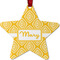 Tribal Diamond Metal Star Ornament - Double Sided w/ Name or Text