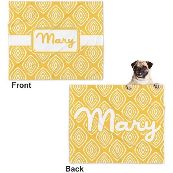 Tribal Diamond Microfleece Dog Blanket - Large- Front & Back