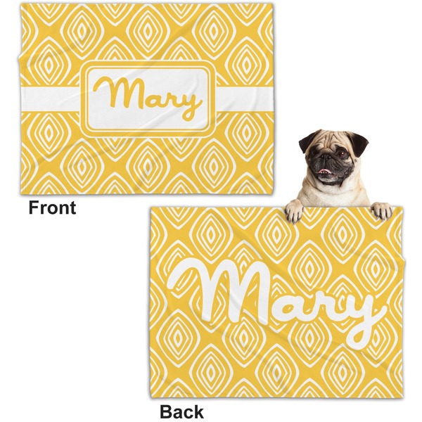 Tribal Diamond Microfleece Dog Blanket - Regular - Front & Back