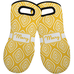 Tribal Diamond Neoprene Oven Mitts - Set of 2 w/ Name or Text