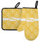 Tribal Diamond Left Oven Mitt & Pot Holder Set w/ Name or Text