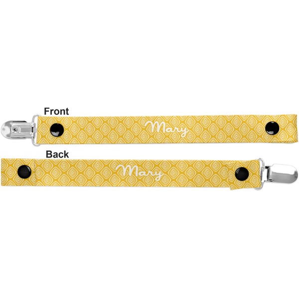 Tribal Diamond Pacifier Clip - Front and Back