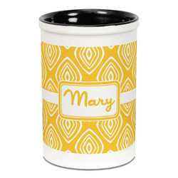 Tribal Diamond Ceramic Pencil Holders - Black