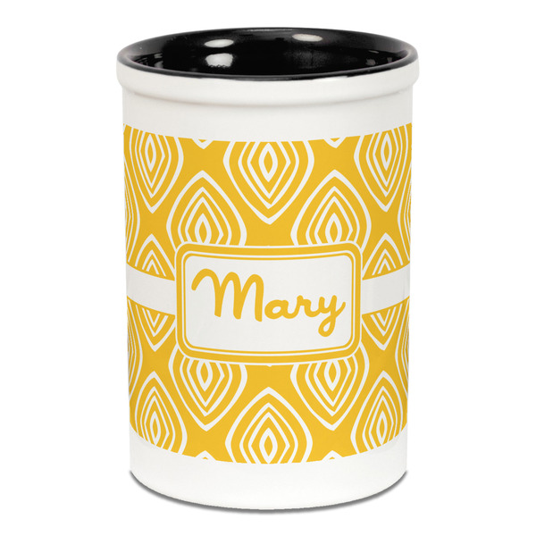 Tribal Diamond Pencil Holder - Black