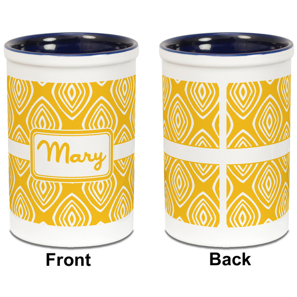 Tribal Diamond Pencil Holder - Blue - approval