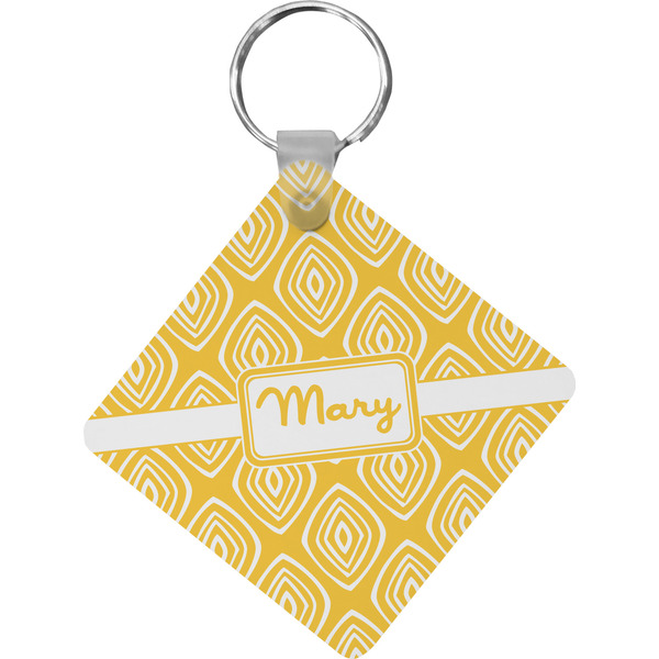 Custom Tribal Diamond Diamond Plastic Keychain w/ Name or Text