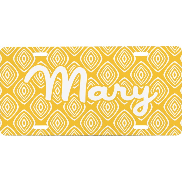 Custom Tribal Diamond Front License Plate (Personalized)