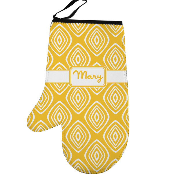 Tribal Diamond Personalized Oven Mitt - Left