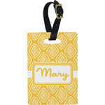 Tribal Diamond Plastic Luggage Tag - Rectangular w/ Name or Text