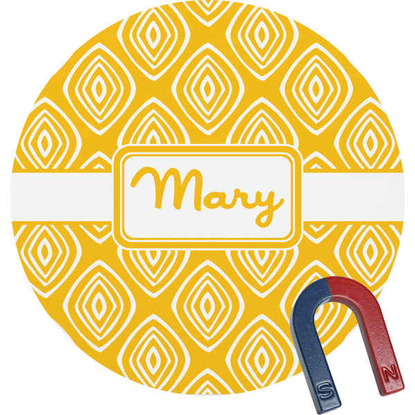 Custom Tribal Diamond Round Fridge Magnet (Personalized)