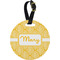 Tribal Diamond Plastic Luggage Tag - Round (Personalized)