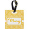 Tribal Diamond Plastic Luggage Tag - Square w/ Name or Text