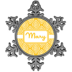 Tribal Diamond Vintage Snowflake Ornament (Personalized)