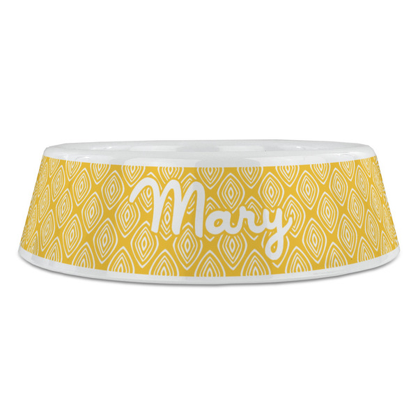 Tribal Diamond Plastic Pet Bowls - Large - FRONT