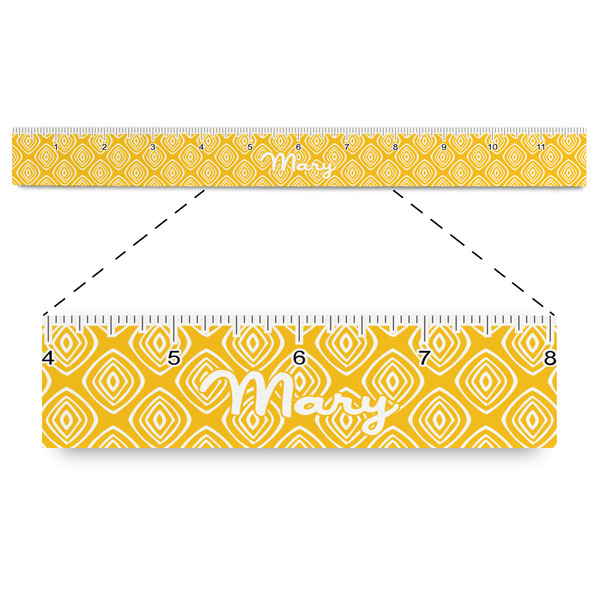Custom Tribal Diamond Plastic Ruler - 12" (Personalized)