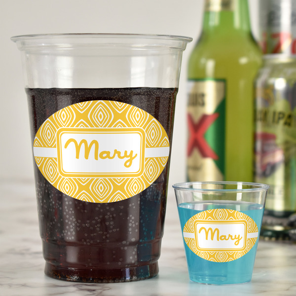 Tribal Diamond Plastic Shot Glasses - In Context