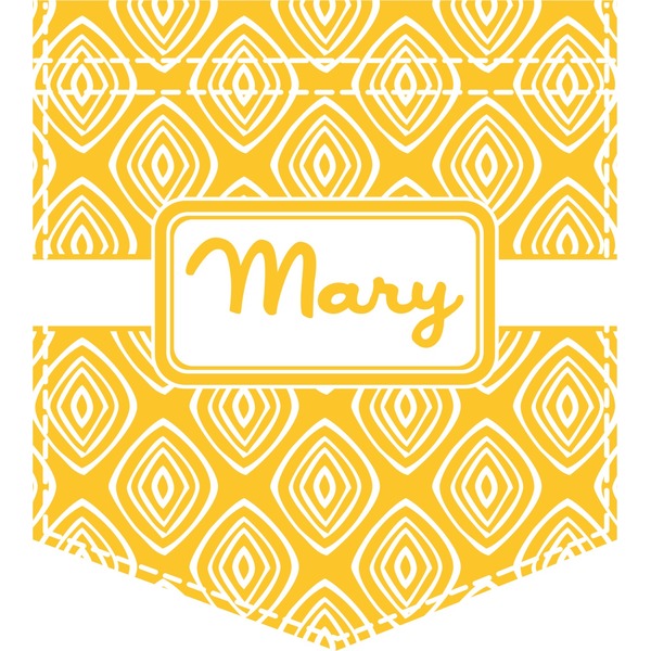 Custom Tribal Diamond Iron On Faux Pocket (Personalized)